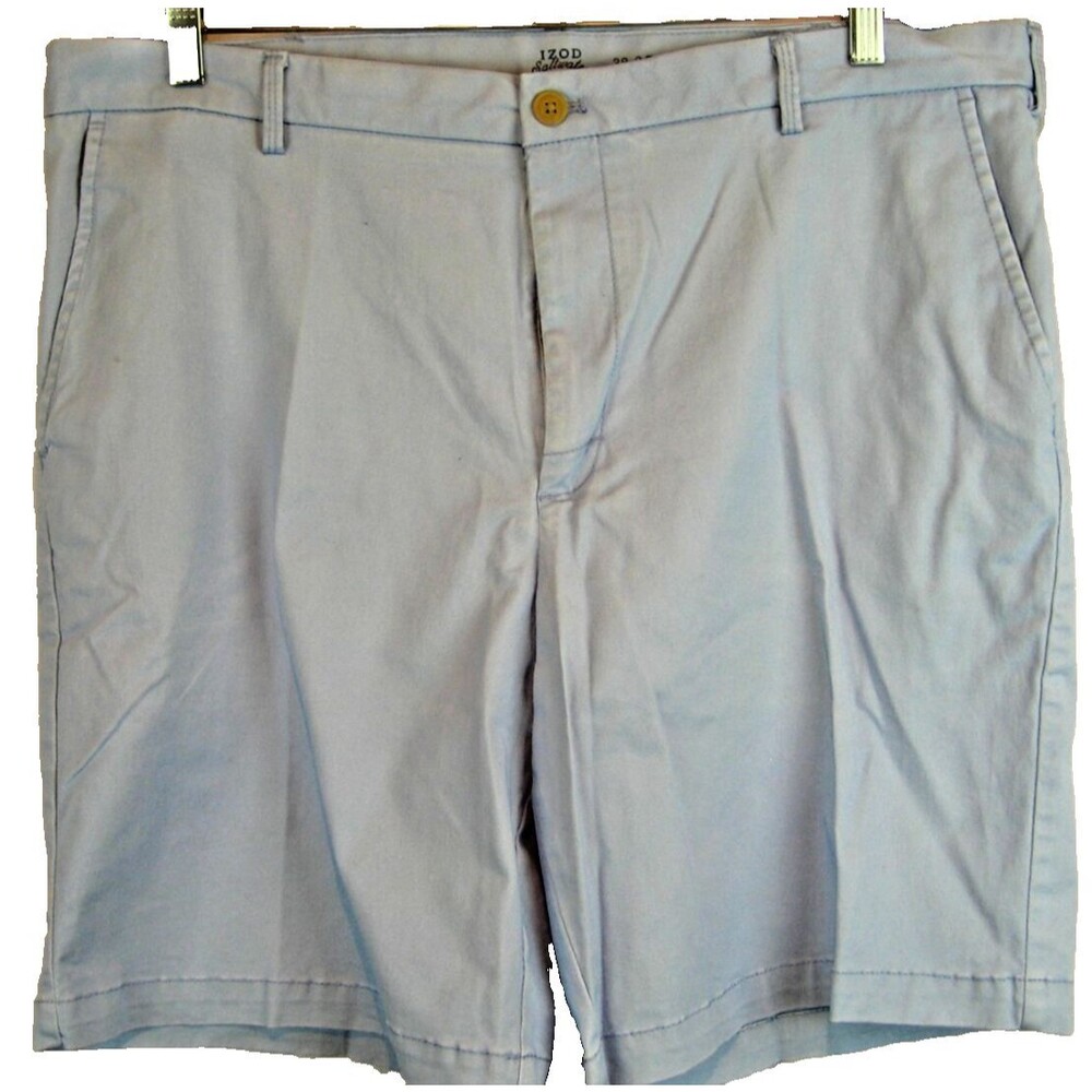 Mens Izod Saltwater Carolina Blue Cotton/Spandex Chino Casual Shorts sz 38x9.5